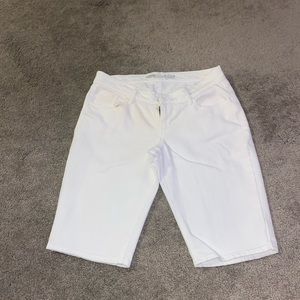 White denim shorts